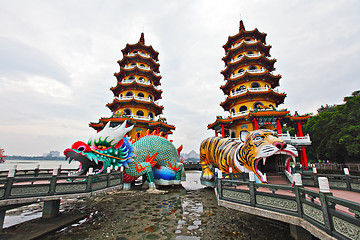 Image showing Dragon Tiger Tower in Taiwan