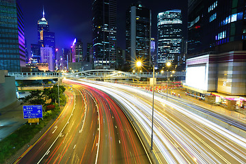 Image showing traffic in city at night