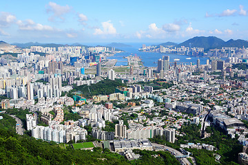 Image showing Hong Kong view from high at kowloon side