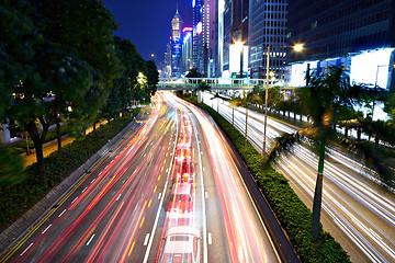 Image showing traffic in city at night