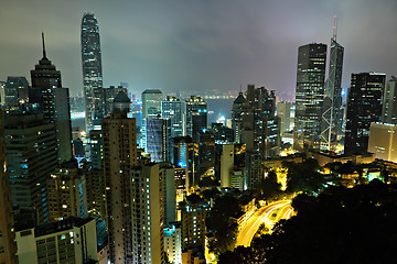 Image showing night view of Hong Kong