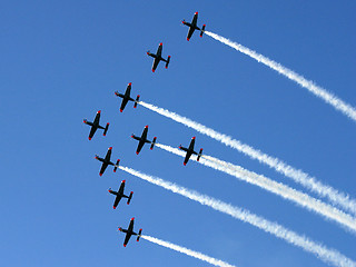 Image showing Synchronized team flight- flying in formations