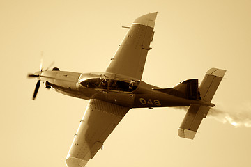 Image showing Classical propjet in the air. European Aerobatic Championship