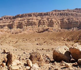 Image showing Rim wall of desert canyon