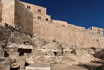 Image showing Wall of Jerusalem Old City near the Dung gate
