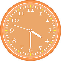 Image showing wall clock vector Vintage orange isolated on white