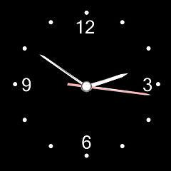 Image showing round office wall clock isolated on black. vector