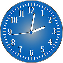 Image showing vector wall blue clock isolated on white