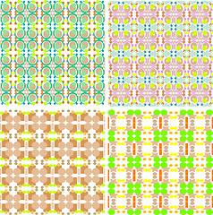 Image showing Collection of four seamless decorative patterns