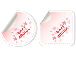 Image showing Best Choice stickers Button set card Vector