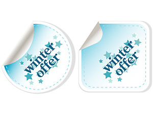 Image showing Special winter offer vector stickers