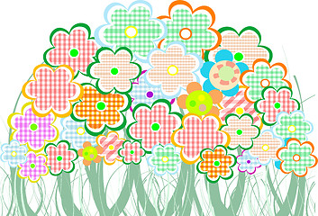 Image showing Perfect spring daisies border. vector background