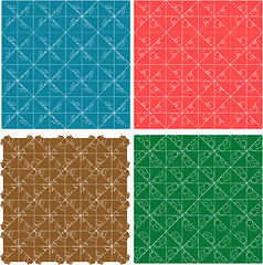Image showing Color plaid abstract retro patterns set