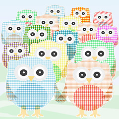 Image showing owls Collection cute and colorful. vector