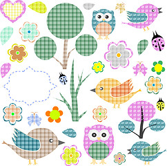 Image showing Set of nature textile stickers