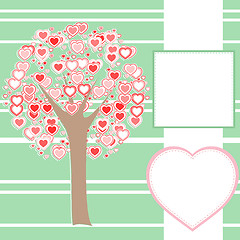 Image showing stylized love tree made of hearts with a message