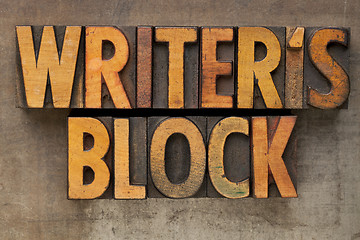 Image showing writer block in letterpress type