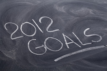 Image showing 2012 goals on blackboard