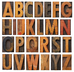 Image showing vintage wooden alphabet set