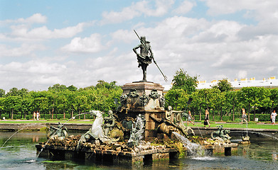 Image showing Peterhof. Fountain Neptune.