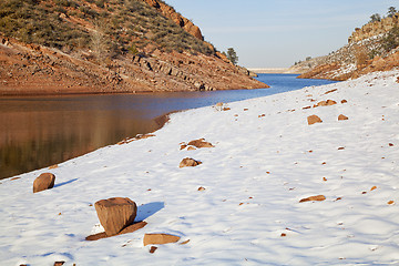 Image showing Colorado lake in winter scenery