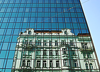 Image showing Modern office building wall