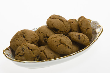 Image showing Brown Cookies with raisins