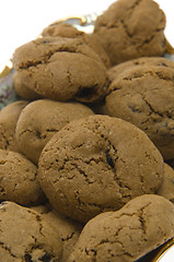 Image showing Brown Cookies with raisins