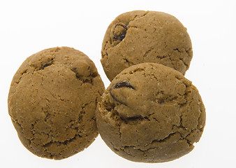 Image showing Brown Cookies with raisins