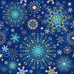 Image showing Christmas blue seamless pattern