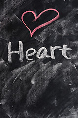 Image showing Heart on blackboard