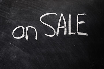 Image showing On sale written on blackboard