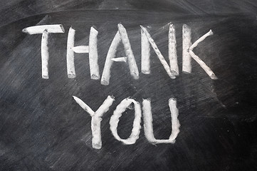 Image showing Thank you written on blackboard