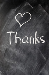 Image showing Thank you written on blackboard