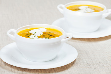 Image showing Fresh pumpkin soup
