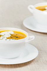 Image showing Fresh pumpkin soup