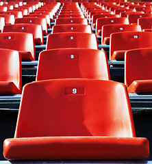 Image showing Red stadium seats