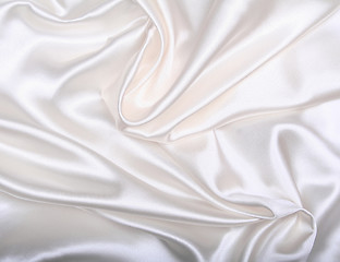 Image showing Smooth elegant white silk as background 