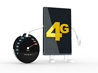 Image showing smartphone displaying the speed of 4g.