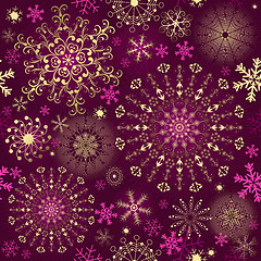 Image showing Christmas purple seamless pattern