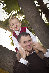 Image showing Handsome Father and Son in the Park