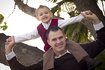 Image showing Handsome Father and Son in the Park