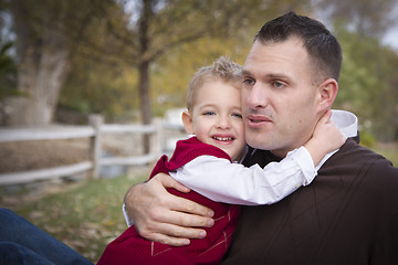 Image showing Handsome Father and Son in the Park