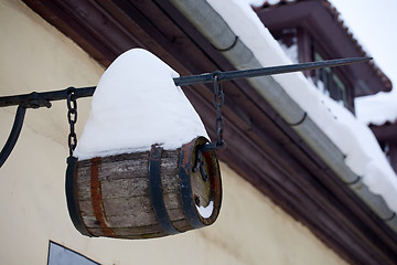 Image showing street wine keg 