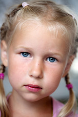 Image showing portrait of serious little girl