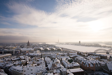 Image showing top view of winter Riga