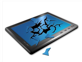 Image showing broken tablet pc illustration