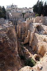 Image showing Ancient ruins of pools in the Muslim Quarter of Jerusalem
