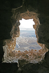 Image showing View on dead sea from Masada, Israel