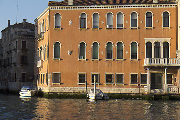 Image showing Sunny facade along the Grand Canal